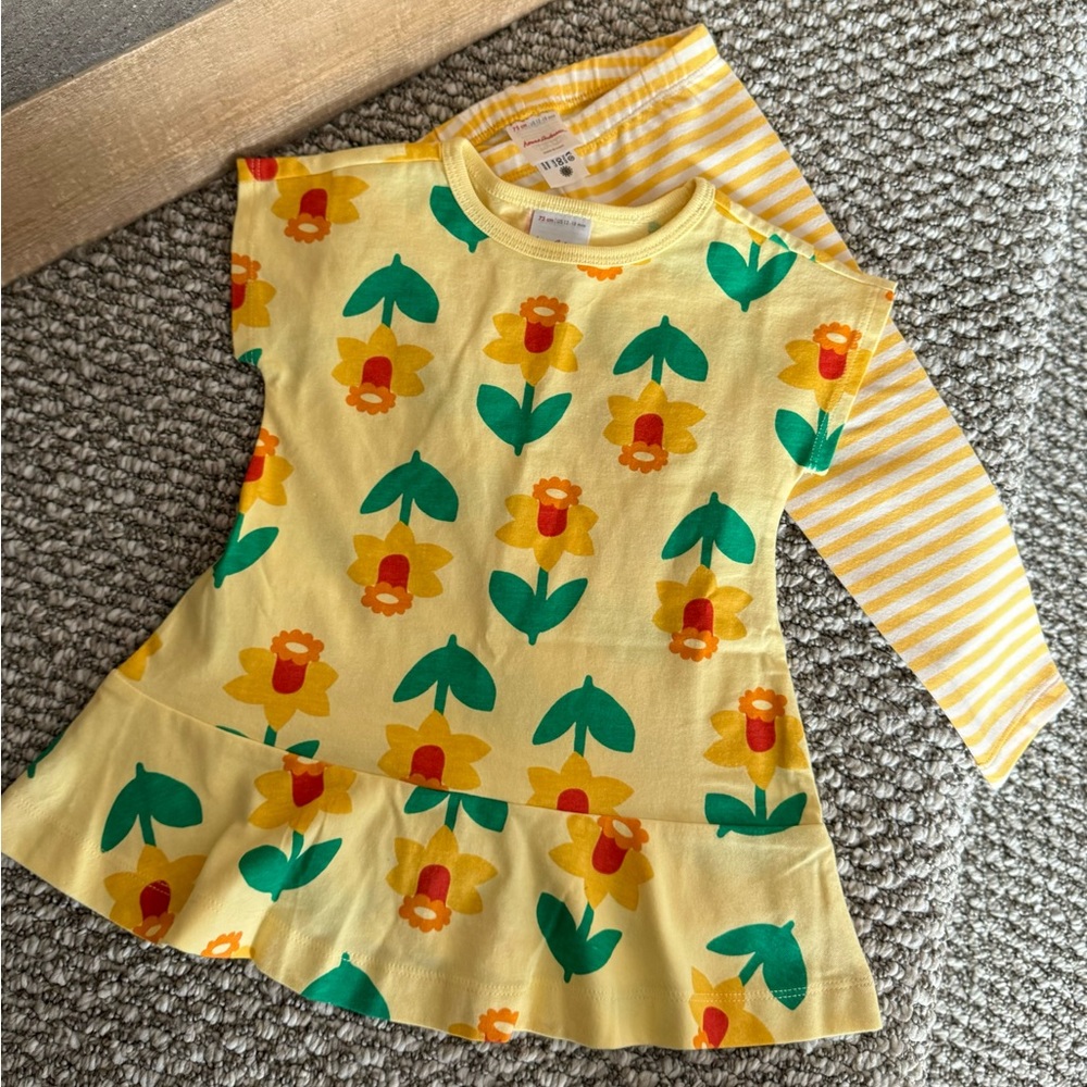 NWOT Hanna Andersson Dress And Leggings Set 12-18